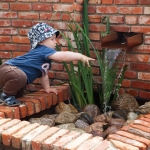 fountain-in-yard-with-vintage-bricks